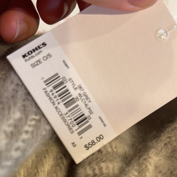 NWT Tan and Gray Lauren Conrad Fringe Knit Cape Poncho One Size - Picture 12 of 12